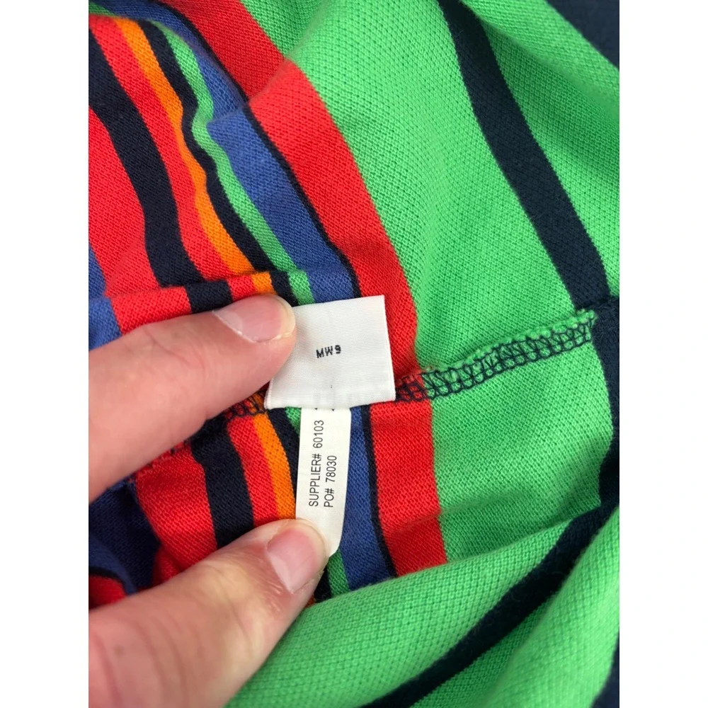 Polo Ralph Lauren Mens XXL Custom Fit Multi Color Striped Short Sleeve Polo